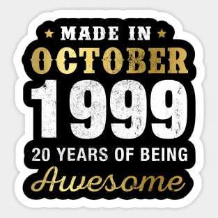 Made in October 1999 20 Years Of Being Awesome Sticker